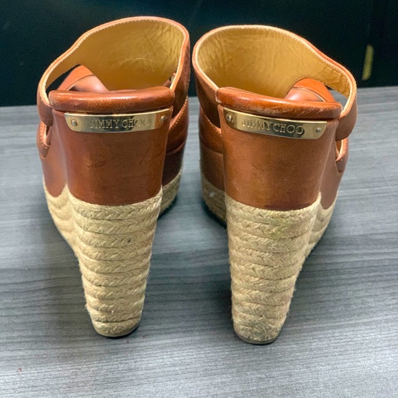 Jimmy Choo Brown Leather Wedge - Picture 4 of 5